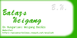 balazs weigang business card